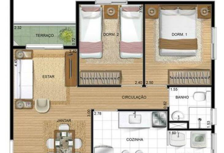 Apartamento, 2 quartos, 48 m² - Foto 8