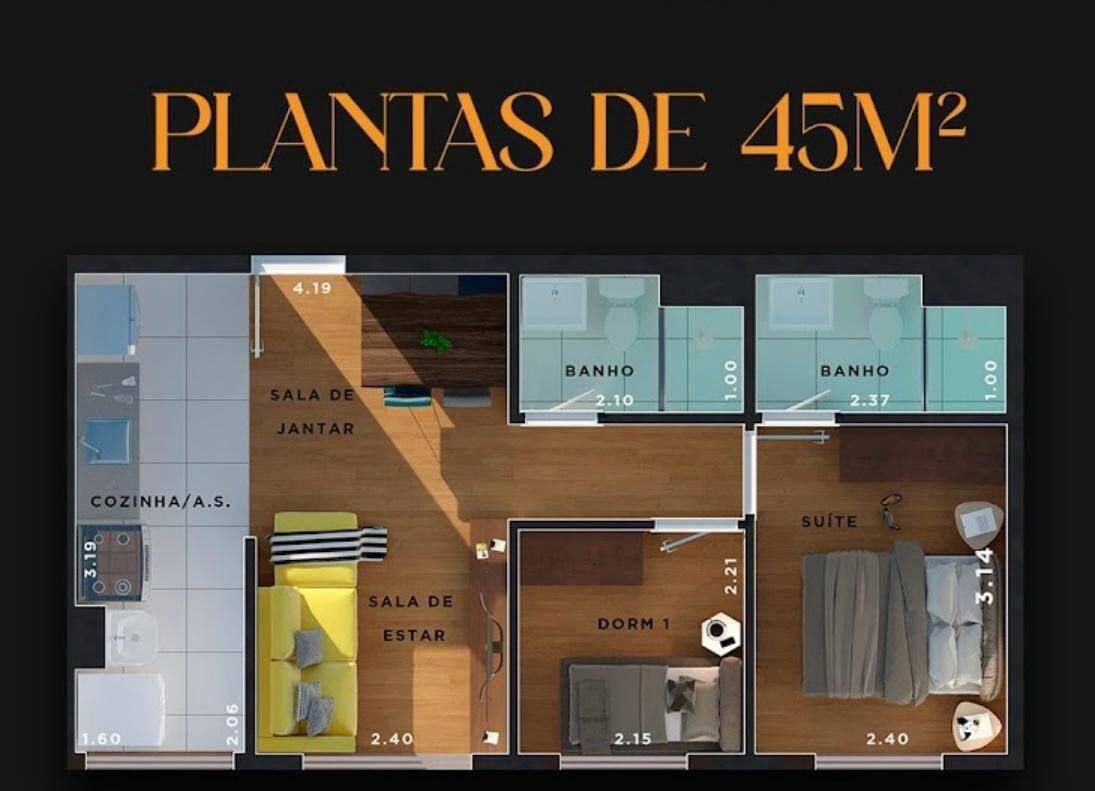 Apartamento, 46 m² - Foto 1