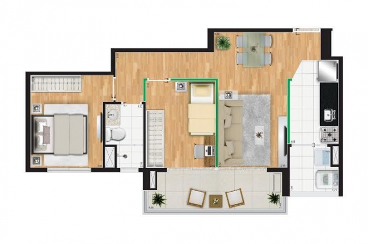 Apartamento, 2 quartos, 56 m² - Foto 4